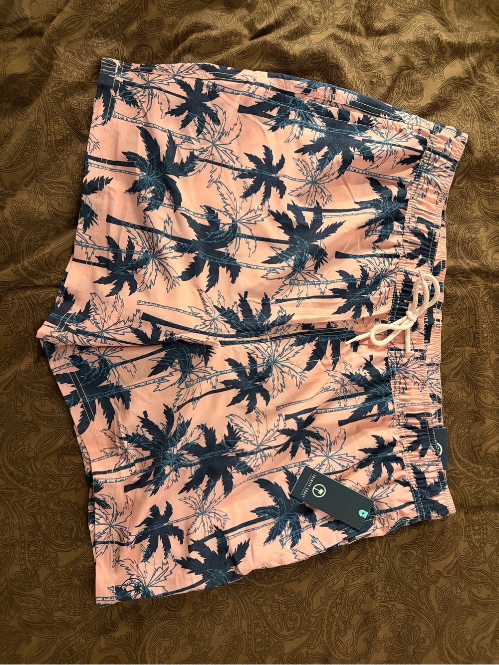 Trinity Coast XXL Men's Pink Palm Tree Swim Trunks new nwt